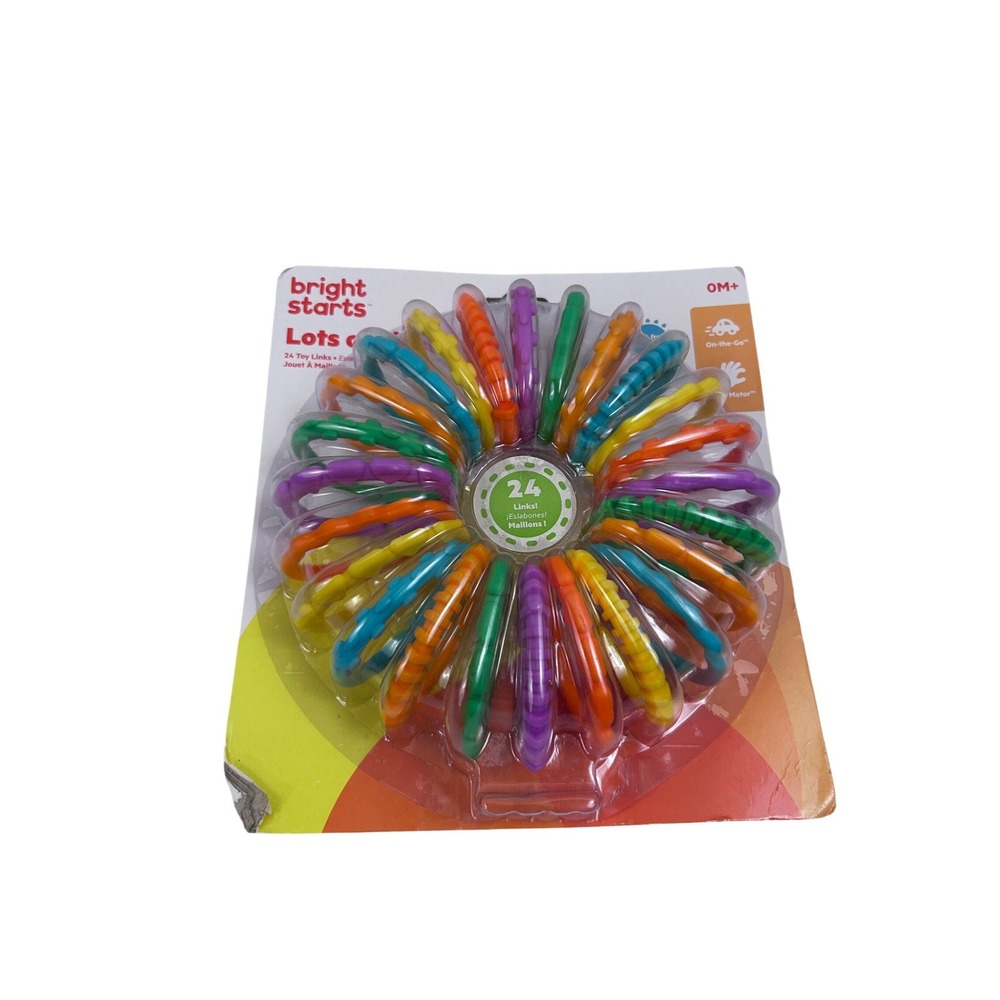 Bright Starts Lots of Links 24pc Multicolor Textured Toy Rings Baby Kids